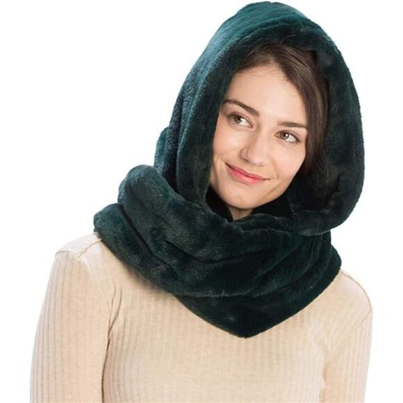 Women's Soft Faux Fur Infinity Scarf & Infinity Hood Scarf Head Scarf Wrap